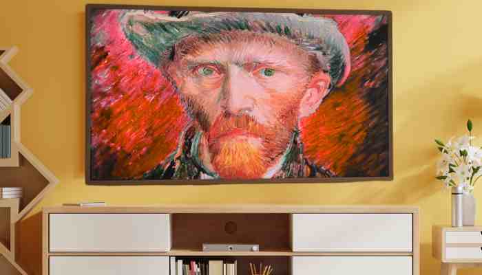 Hisense CanvasTV 2024 an der Wand mit Kunst