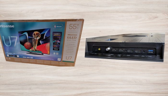 Rückseite des Fernsehers mit Anschlüssen