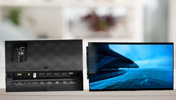 Rückseite eines Flachbildfernsehers