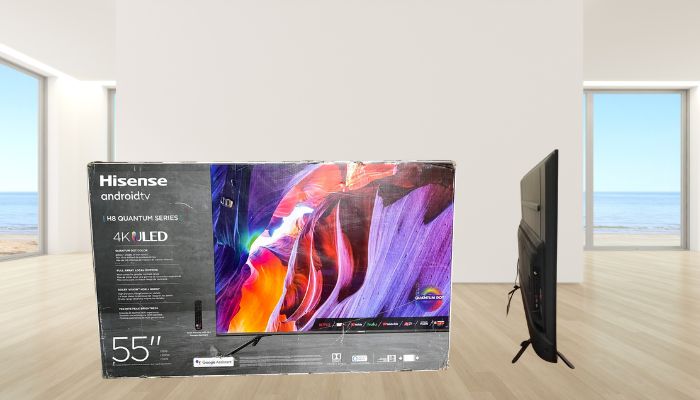 Schwarzer Flachbildfernseher einfach befestigt