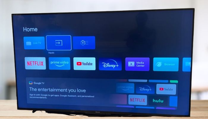 TV on wooden table